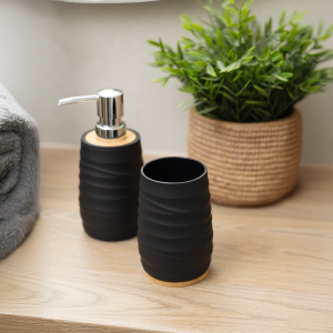 Kubek łazienkowy na szczoteczki AZURO czarny